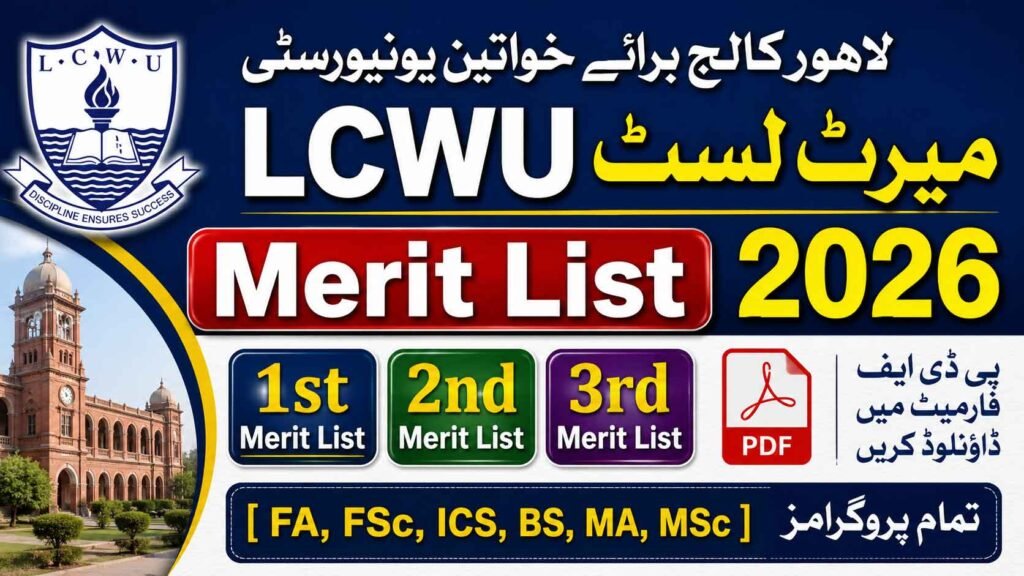 LCWU Merit List 2026